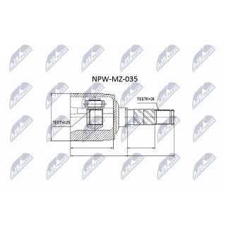Jungčių komplektas, kardaninis velenas NTY NPW-MZ-035