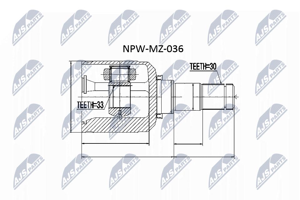 Jungčių komplektas, kardaninis velenas NTY NPW-MZ-036