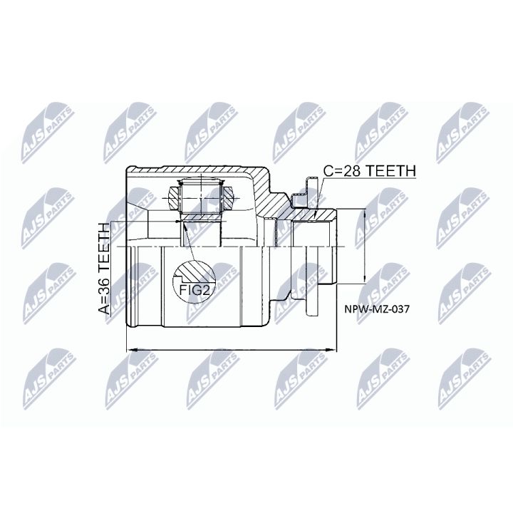 Jungčių komplektas, kardaninis velenas NTY NPW-MZ-037