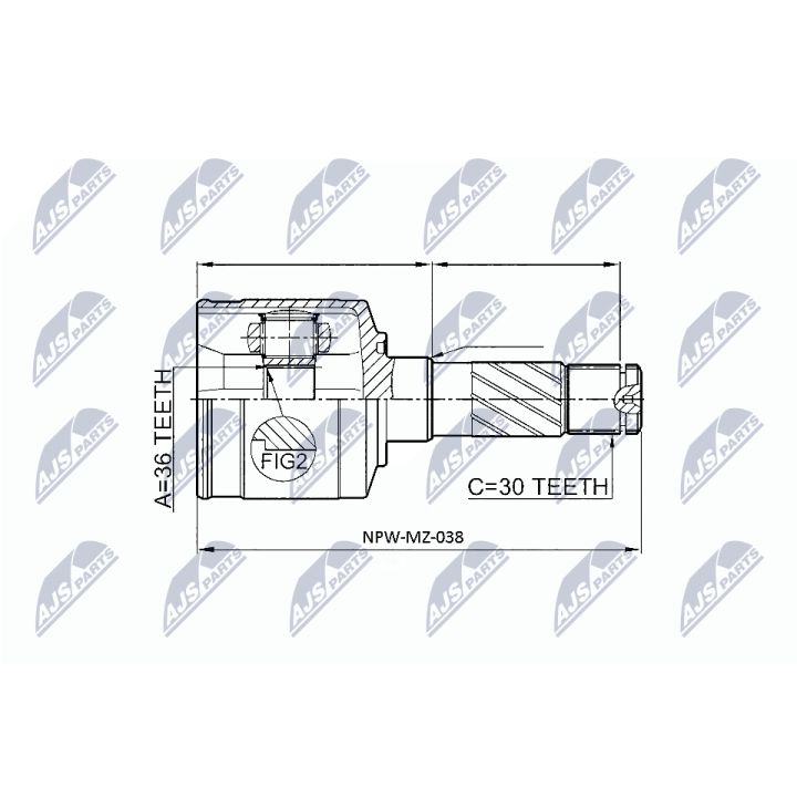Jungčių komplektas, kardaninis velenas NTY NPW-MZ-038