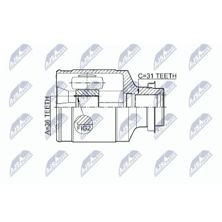 Jungčių komplektas, kardaninis velenas NTY NPW-MZ-046