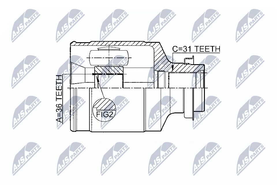 Jungčių komplektas, kardaninis velenas NTY NPW-MZ-046