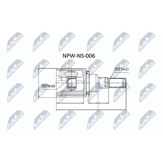 Jungčių komplektas, kardaninis velenas NTY NPW-NS-006