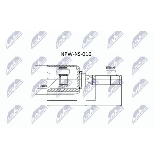 Jungčių komplektas, kardaninis velenas NTY NPW-NS-016