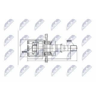 Jungčių komplektas, kardaninis velenas NTY NPW-NS-046