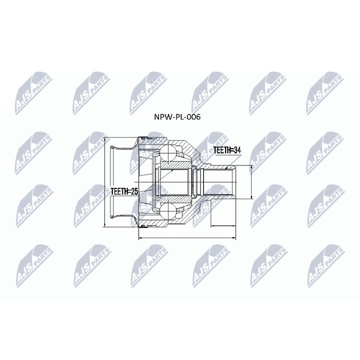 Jungčių komplektas, kardaninis velenas NTY NPW-PL-006