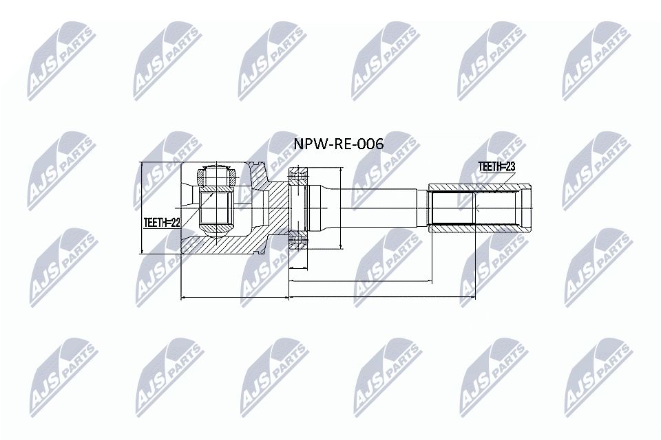 Jungčių komplektas, kardaninis velenas NTY NPW-RE-006