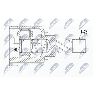 Jungčių komplektas, kardaninis velenas NTY NPW-RE-057