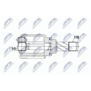 Jungčių komplektas, kardaninis velenas NTY NPW-RE-064