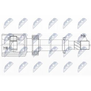 Jungčių komplektas, kardaninis velenas NTY NPW-RE-068