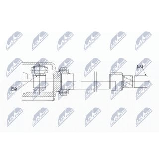 Jungčių komplektas, kardaninis velenas NTY NPW-RE-096