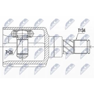 Jungčių komplektas, kardaninis velenas NTY NPW-RE-125