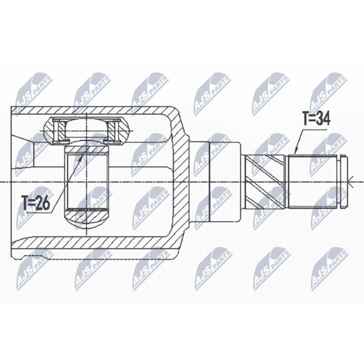 Jungčių komplektas, kardaninis velenas NTY NPW-RE-125