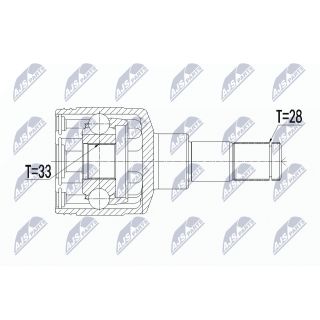 Jungčių komplektas, kardaninis velenas NTY NPW-SU-018