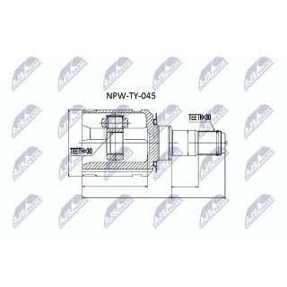 Jungčių komplektas, kardaninis velenas NTY NPW-TY-045