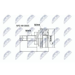 Jungčių komplektas, kardaninis velenas NTY NPZ-AR-005