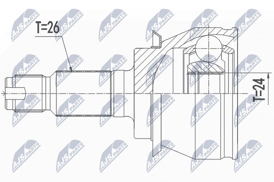 Jungčių komplektas, kardaninis velenas NTY NPZ-BM-019