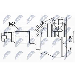 Jungčių komplektas, kardaninis velenas NTY NPZ-BM-020