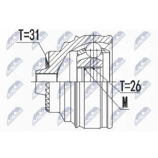 Jungčių komplektas, kardaninis velenas NTY NPZ-BM-022