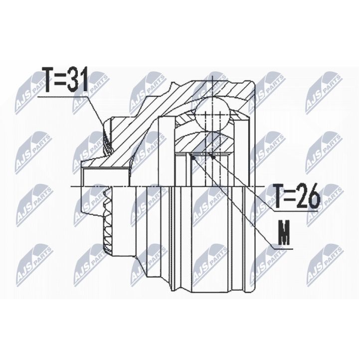 Jungčių komplektas, kardaninis velenas NTY NPZ-BM-022