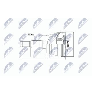 Jungčių komplektas, kardaninis velenas NTY NPZ-CH-023