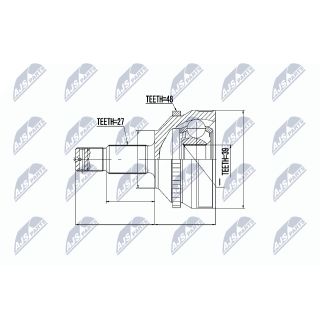 Jungčių komplektas, kardaninis velenas NTY NPZ-CT-004