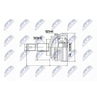Jungčių komplektas, kardaninis velenas NTY NPZ-FT-006