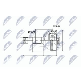 Jungčių komplektas, kardaninis velenas NTY NPZ-FT-009