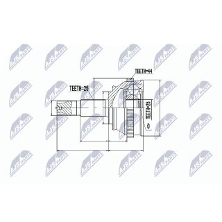 Jungčių komplektas, kardaninis velenas NTY NPZ-FT-017