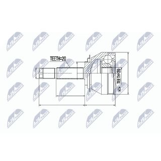 Jungčių komplektas, kardaninis velenas NTY NPZ-FT-025