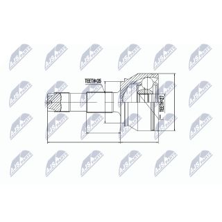 Jungčių komplektas, kardaninis velenas NTY NPZ-FT-037