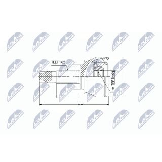 Jungčių komplektas, kardaninis velenas NTY NPZ-FT-045