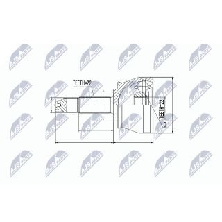 Jungčių komplektas, kardaninis velenas NTY NPZ-FT-046