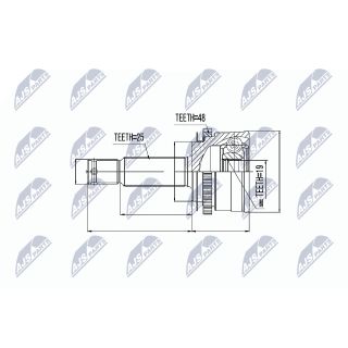 Jungčių komplektas, kardaninis velenas NTY NPZ-HY-502