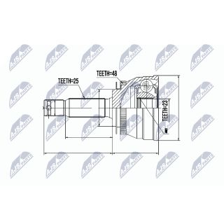 Jungčių komplektas, kardaninis velenas NTY NPZ-HY-503