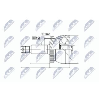Jungčių komplektas, kardaninis velenas NTY NPZ-HY-504