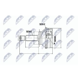 Jungčių komplektas, kardaninis velenas NTY NPZ-HY-505