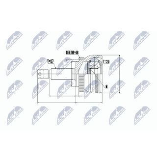 Jungčių komplektas, kardaninis velenas NTY NPZ-HY-506