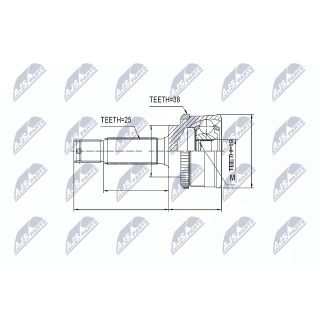 Jungčių komplektas, kardaninis velenas NTY NPZ-HY-512