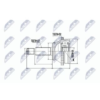 Jungčių komplektas, kardaninis velenas NTY NPZ-HY-514
