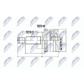 Jungčių komplektas, kardaninis velenas NTY NPZ-HY-515