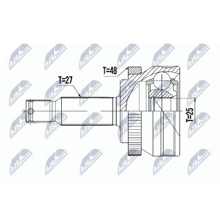 Jungčių komplektas, kardaninis velenas NTY NPZ-HY-517