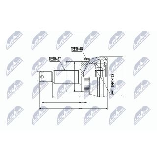 Jungčių komplektas, kardaninis velenas NTY NPZ-HY-528