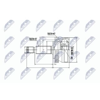 Jungčių komplektas, kardaninis velenas NTY NPZ-HY-531