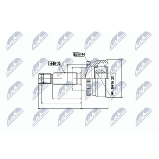Jungčių komplektas, kardaninis velenas NTY NPZ-HY-532