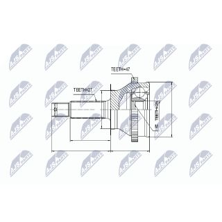 Jungčių komplektas, kardaninis velenas NTY NPZ-HY-535