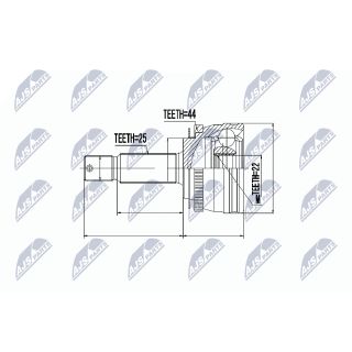 Jungčių komplektas, kardaninis velenas NTY NPZ-HY-540