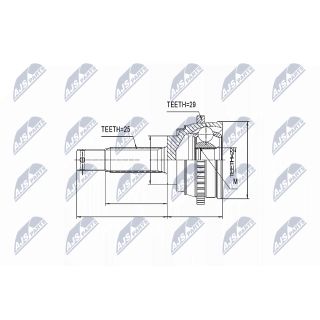 Jungčių komplektas, kardaninis velenas NTY NPZ-HY-541