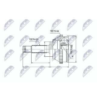 Jungčių komplektas, kardaninis velenas NTY NPZ-HY-545