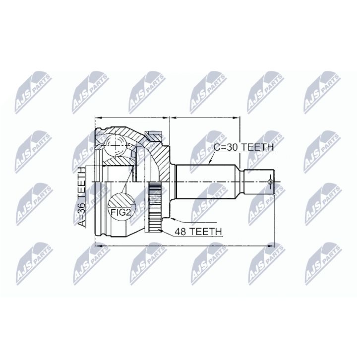 Jungčių komplektas, kardaninis velenas NTY NPZ-HY-546